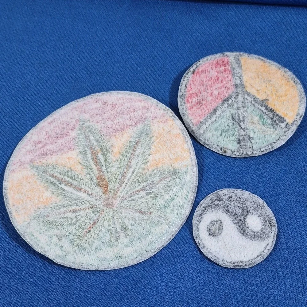 Embroidered Patches Peace Sign Yin Yang Rasta Pot Leaf‎ Hippie Crafts